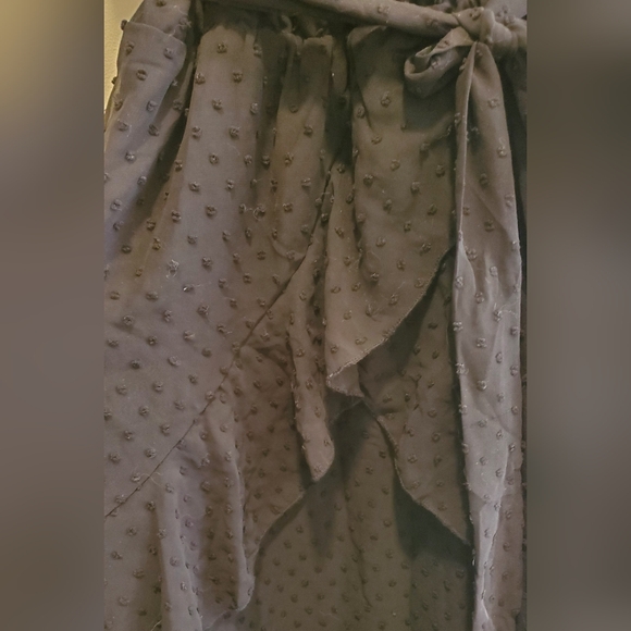 ☆3\35$ | Black Boho Dotted Ruffle Bow Tie Dress in Medium - Picture 11 of 11